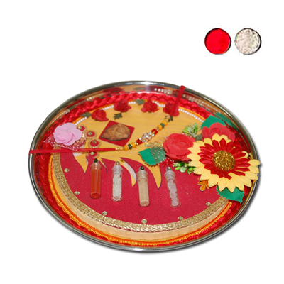 "Rakhi Thali - RT-2220 A -Code 011 - Click here to View more details about this Product